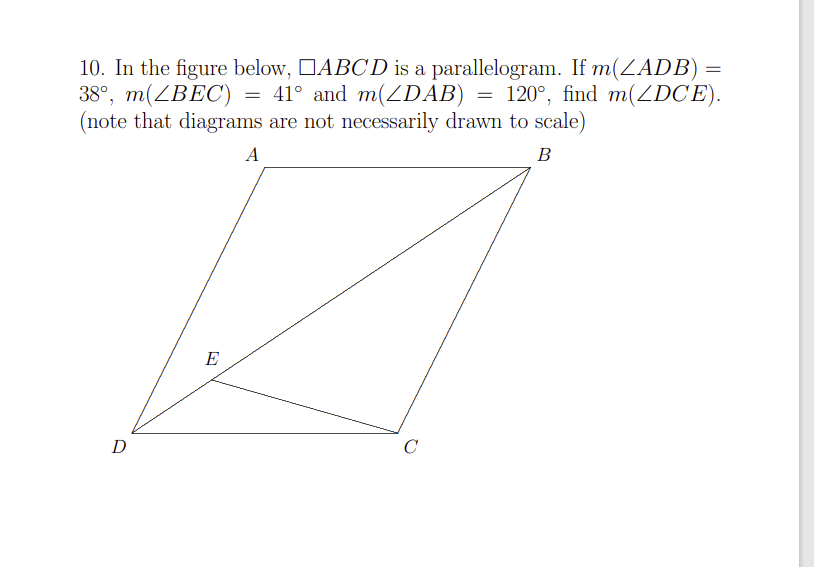 Solved = 10. In the figure below, OABCD is a parallelogram. | Chegg.com