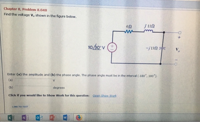 Solved Chapter 8, Problem 8.048 Find the voltage Vo shown in | Chegg.com