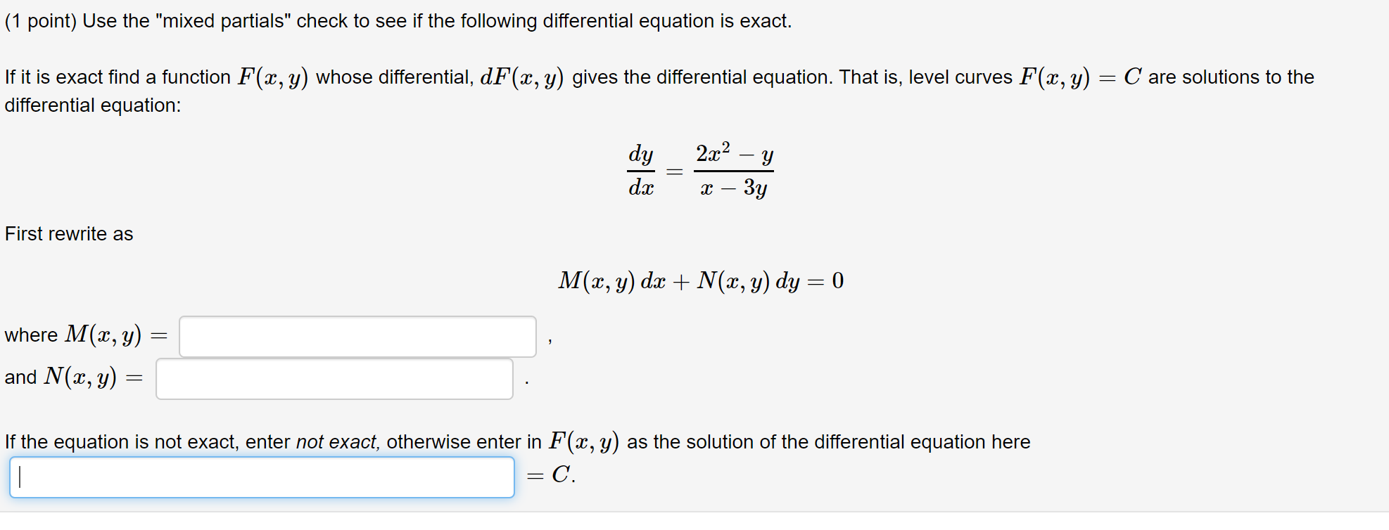 Solved (1 point) Use the 