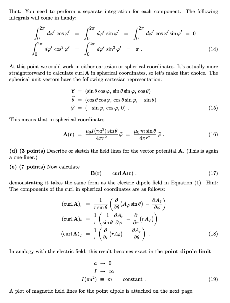 Solved 2 p3 Problem 1. Magnetic field due to a dipole | Chegg.com