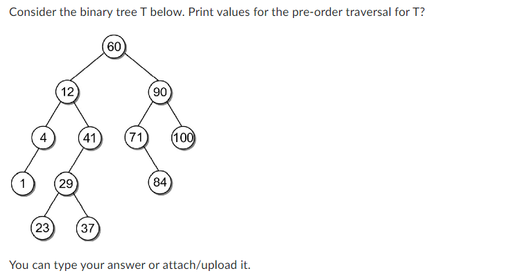 Solved Consider the binary tree T below. Print values for | Chegg.com