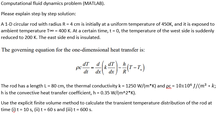 USE THE EXPLICIT FINITE VOLUME METHOD TO SOLVE AND | Chegg.com