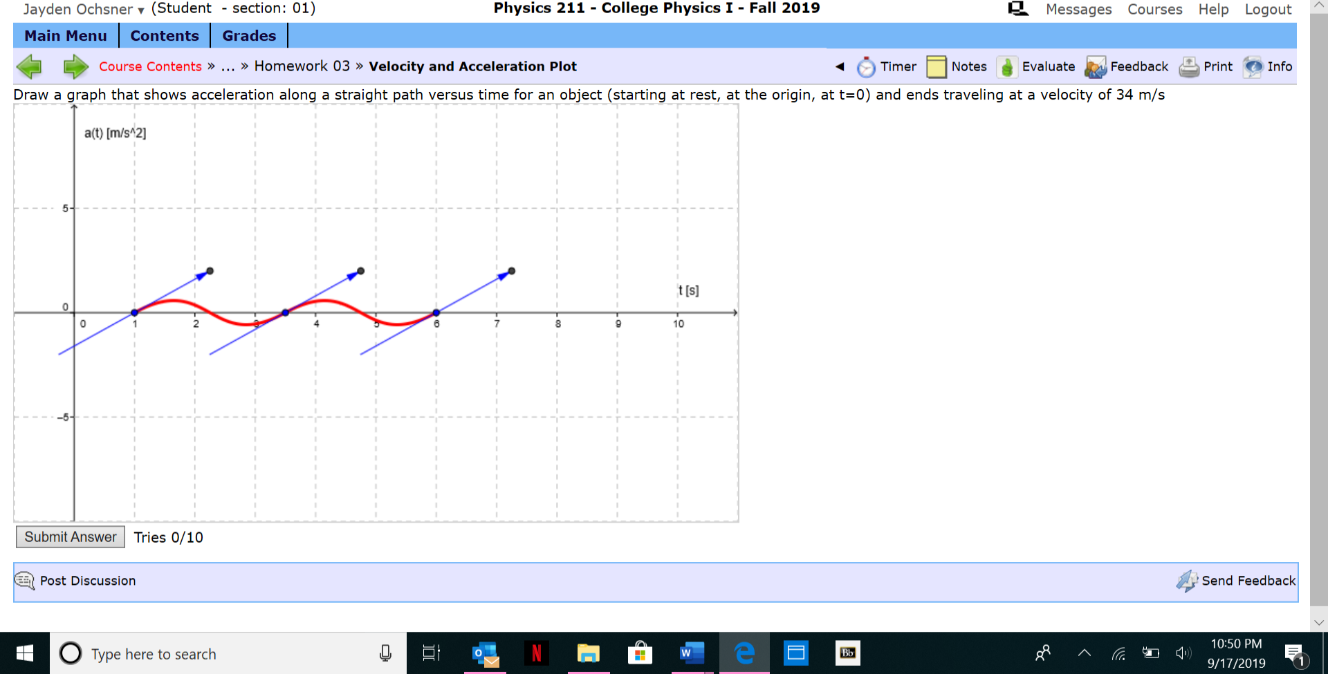 Solved section: 01) Physics 211 - College Physics I - Fall | Chegg.com