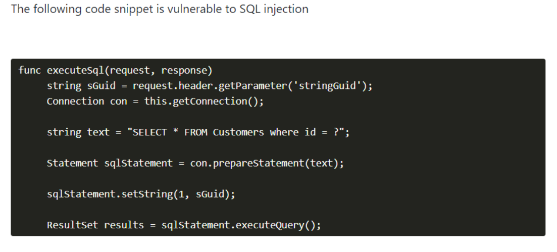 Solved Are either of these code snippets vulnerable to an | Chegg.com