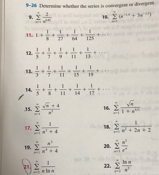 Solved 9 26 Determine whether the series is convergent or Chegg