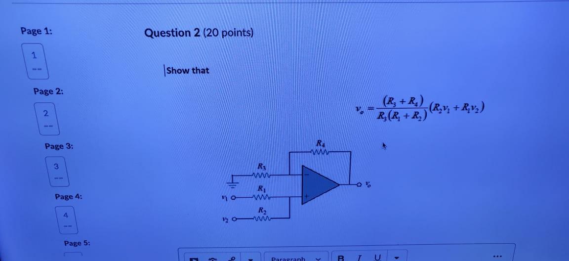 Solved Page 1: Question 2 (20 points) 1 show that Page 2: | Chegg.com