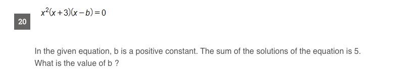 Solved X2(x+3)(x-b)=0 20 In The Given Equation, B Is A | Chegg.com