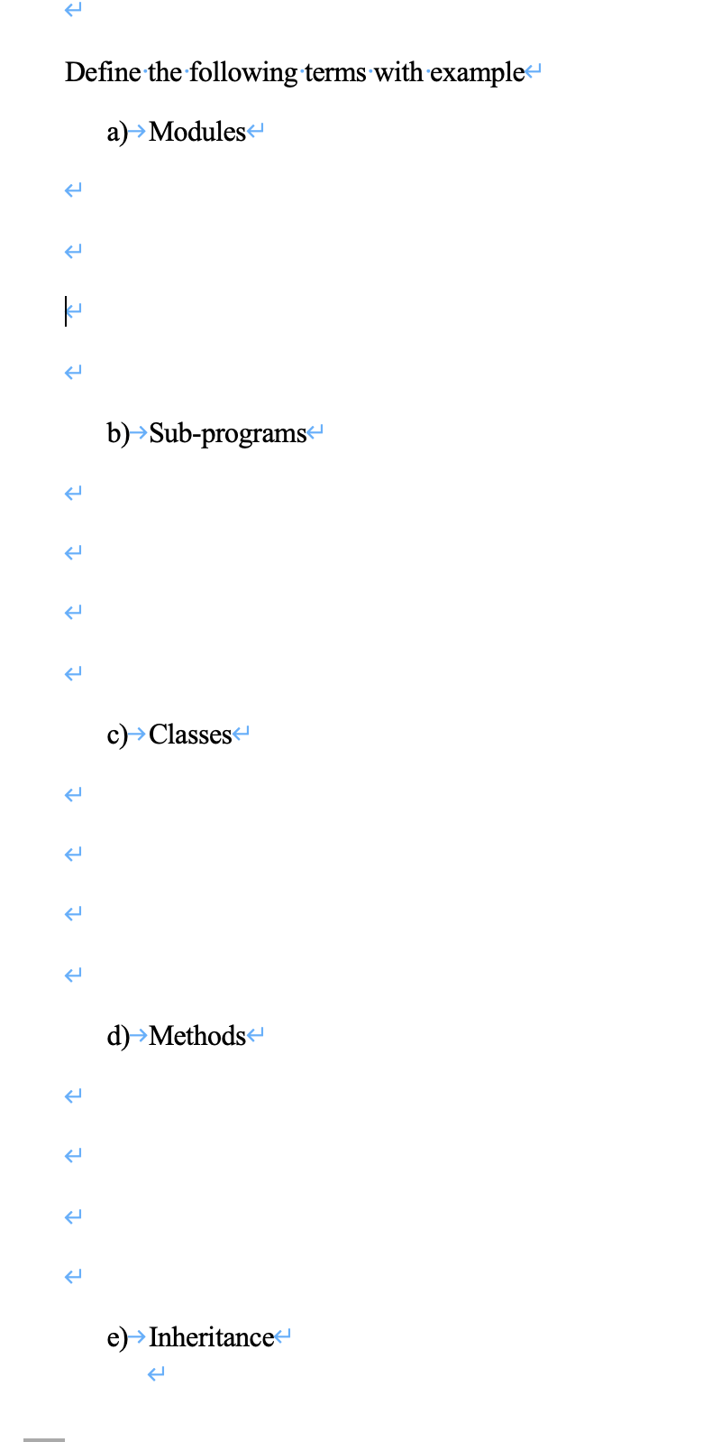 Solved Define The Following Terms With Example- A) Modules | Chegg.com