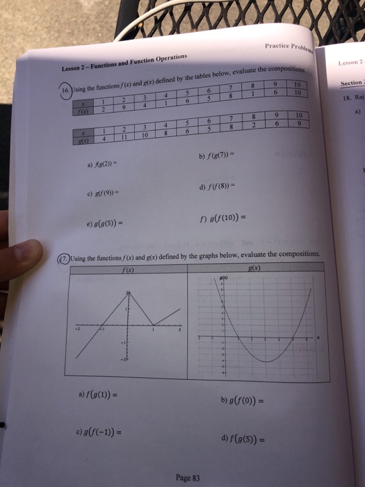 Solved Practice Pre Lesson 2- Functions and Function | Chegg.com
