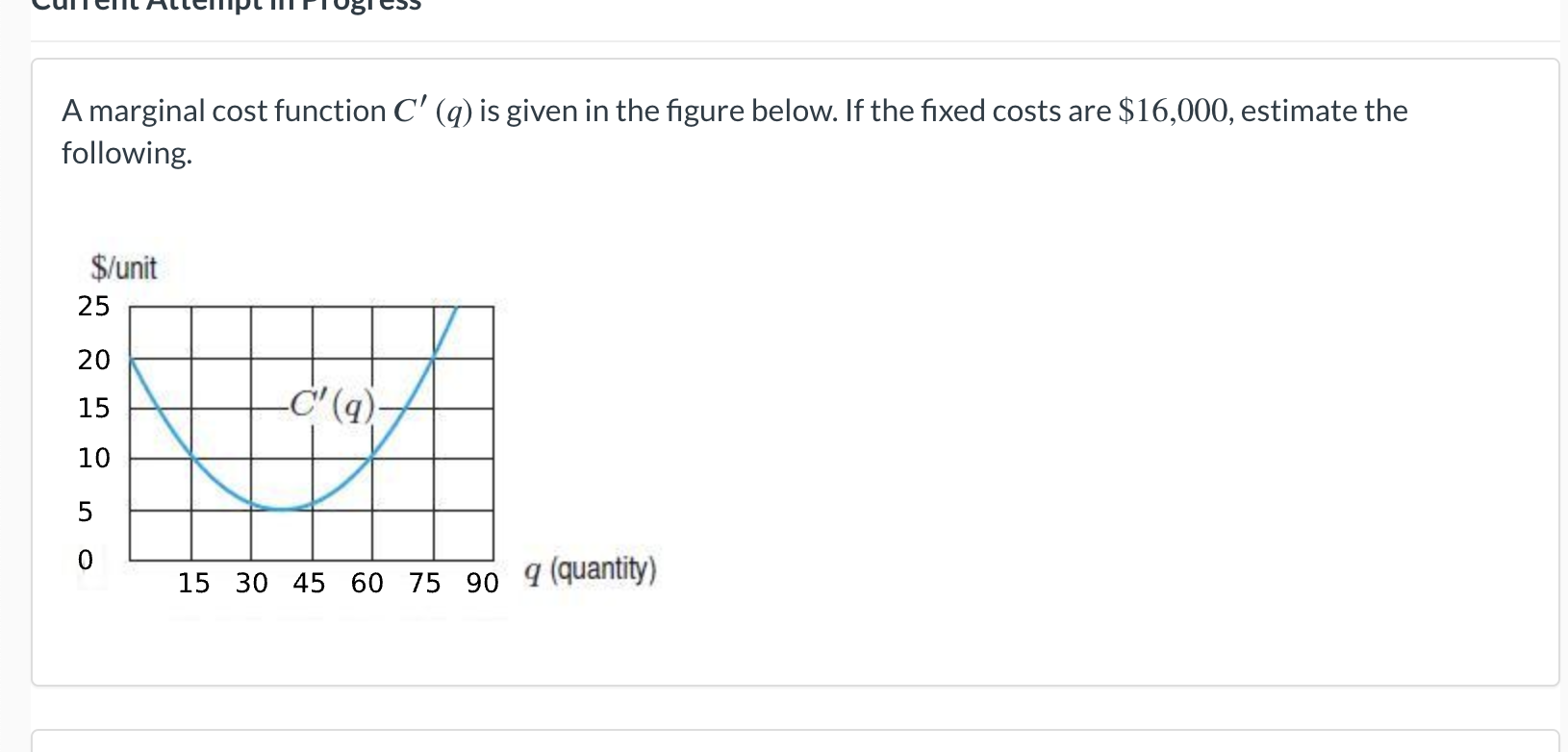 Solved A Marginal Cost Function C'(q) ﻿is Given In The | Chegg.com