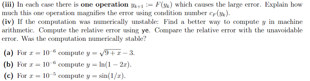 Solved (iii) In each case there is one operation Yk+1 := | Chegg.com