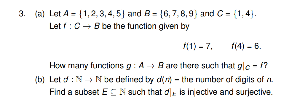 Solved 3. (a) ﻿Let A = {1, 2, 3, 4, 5} ﻿and B = {6, 7, 8, 9} | Chegg.com