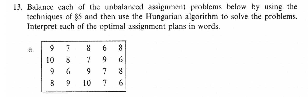 what is meant by unbalanced assignment problem