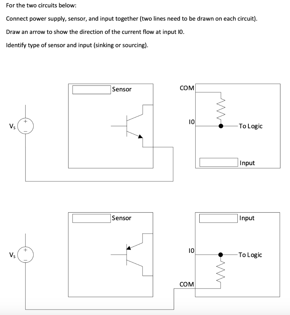 For the two circuits below Connect power supply,