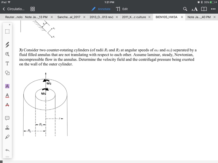 Solved Navier stokes equation problem with cylindrical | Chegg.com