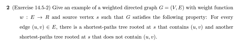 Solved 2 (Exercise 14.5−2) Give an example of a weighted | Chegg.com