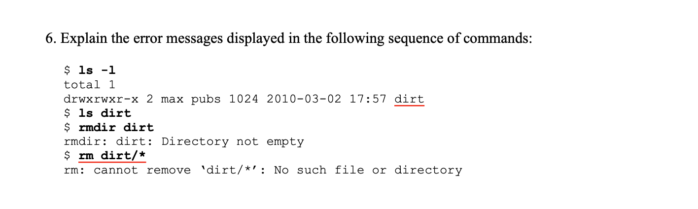Solved 6. Explain the error messages displayed in the | Chegg.com