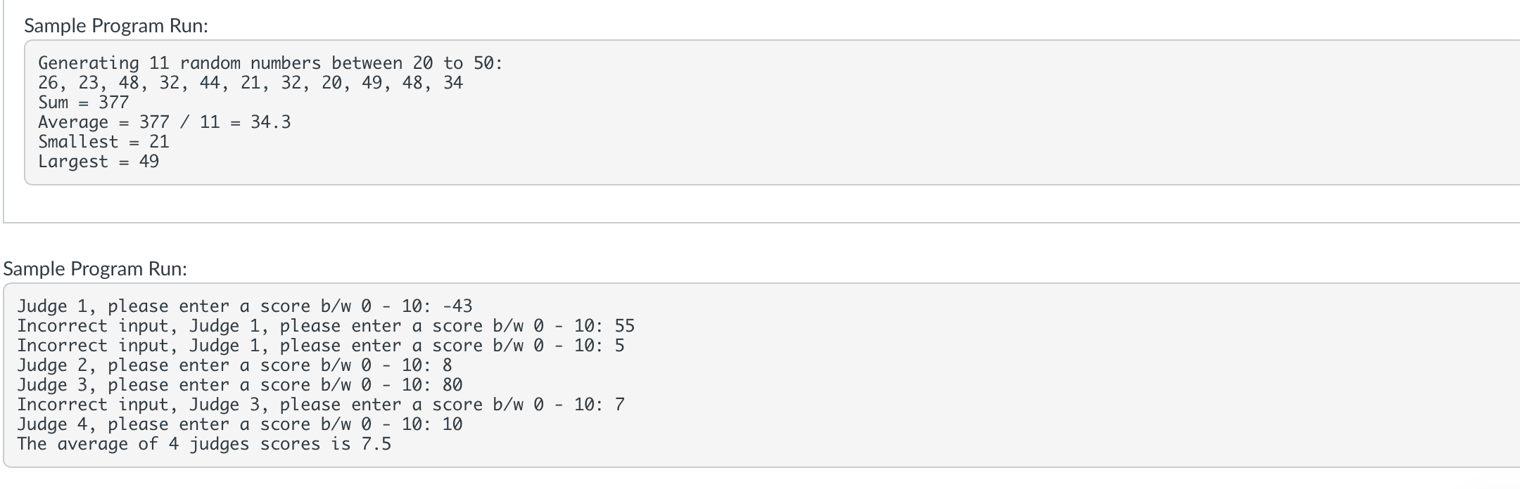 Solved Randomlntegers, Min, Max, Sum, Average: Write a | Chegg.com