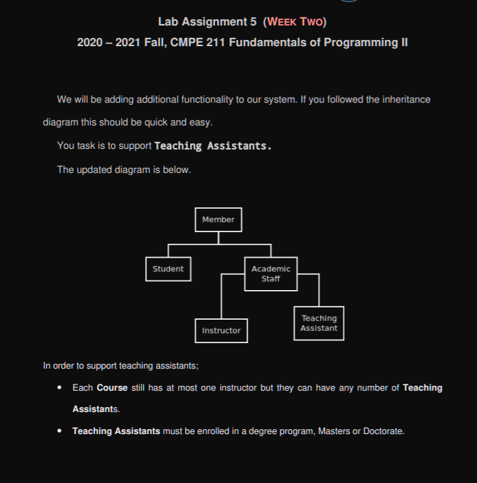 Lab Assignment 5 (WEEK TWO) 2020 – 2021 Fall, CMPE | Chegg.com