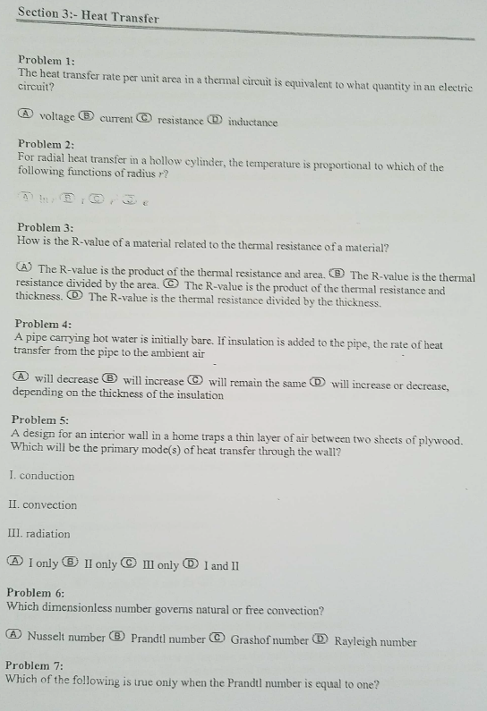 Solved Section 3:- Heat Transfer Problem 1: The heat | Chegg.com