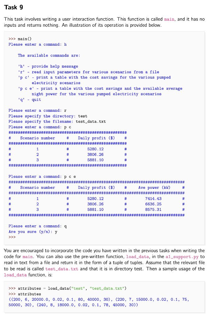 Solved This task involves writing a user interaction | Chegg.com