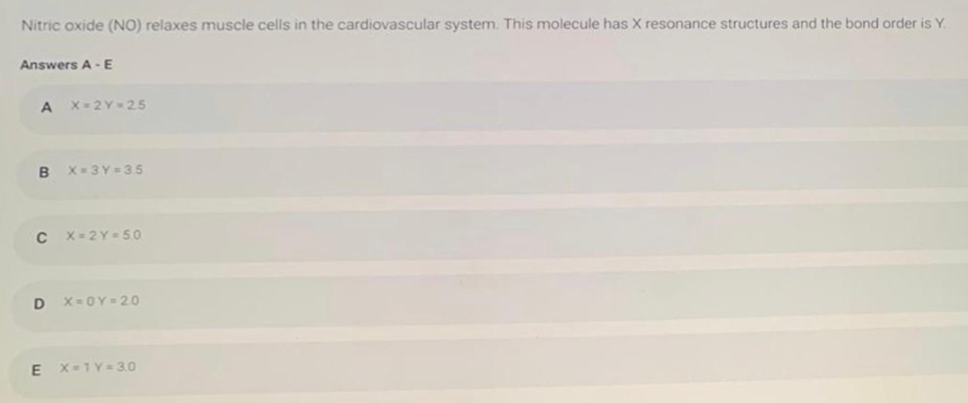 Solved Nitric oxide (NO) relaxes muscle cells in the | Chegg.com