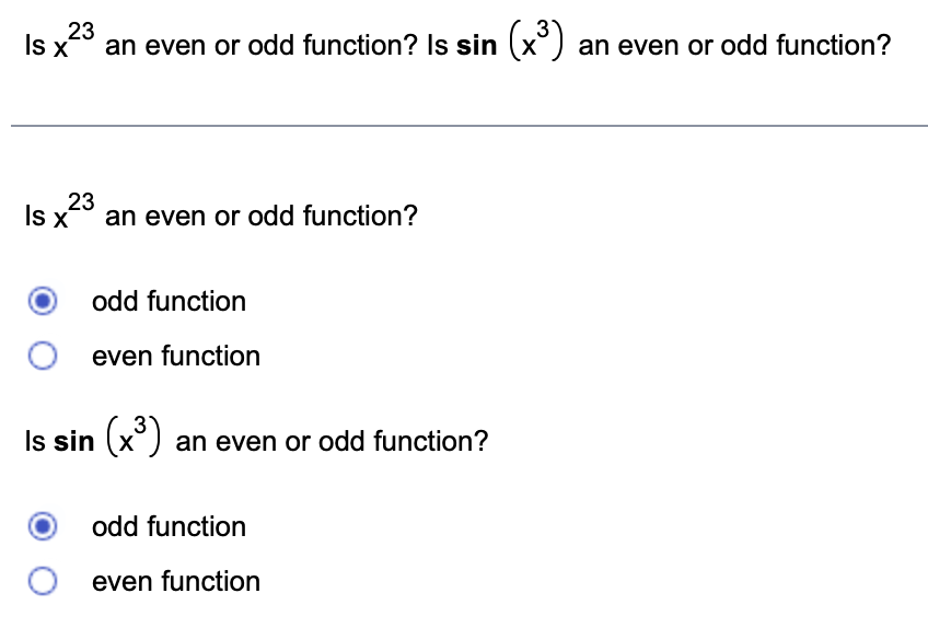 sin 2 x is even or odd function