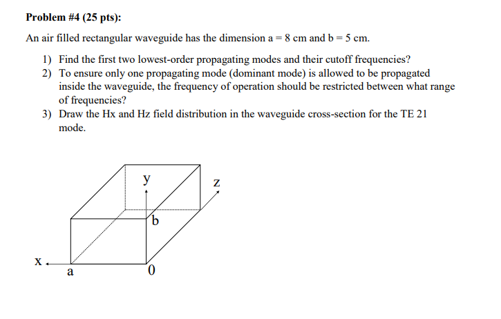 Solved Problem #4 (25 pts): An air filled rectangular | Chegg.com