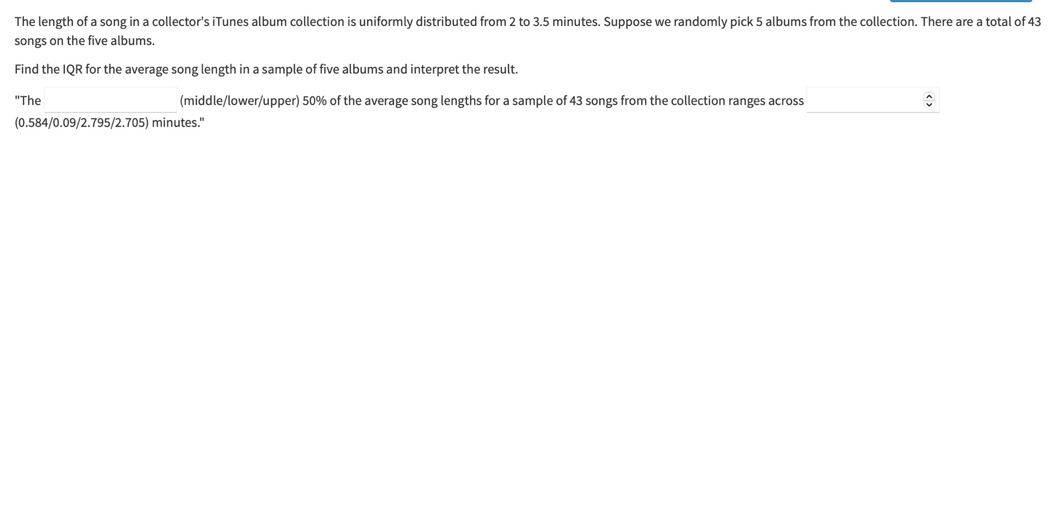 Solved A random sample of 73 measurements is drawn from a | Chegg.com