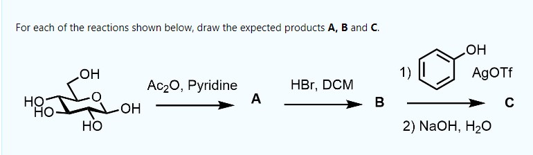 Solved For each of the reactions shown below, draw the | Chegg.com