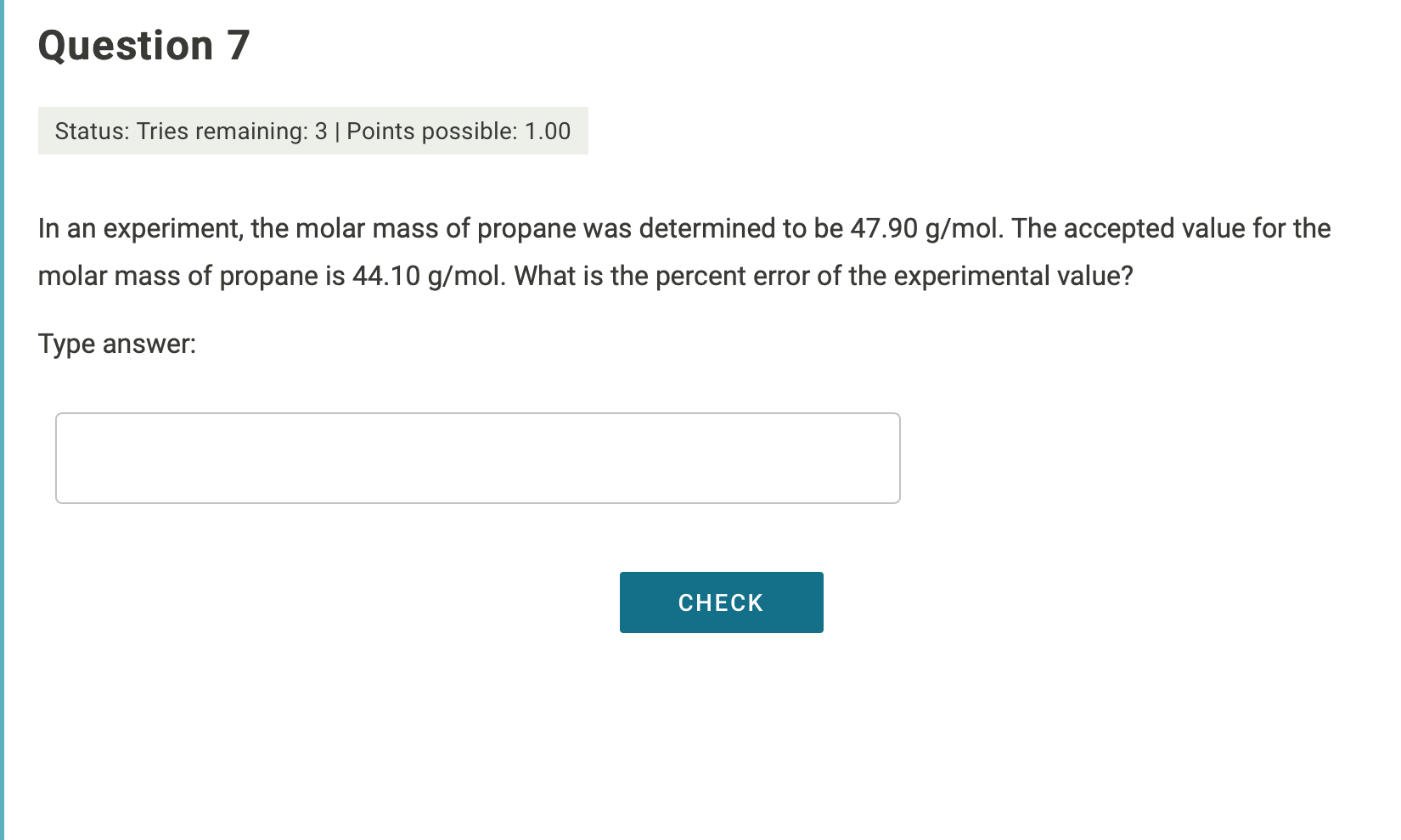 Solved Question 7 Status: Tries remaining: 3, Points