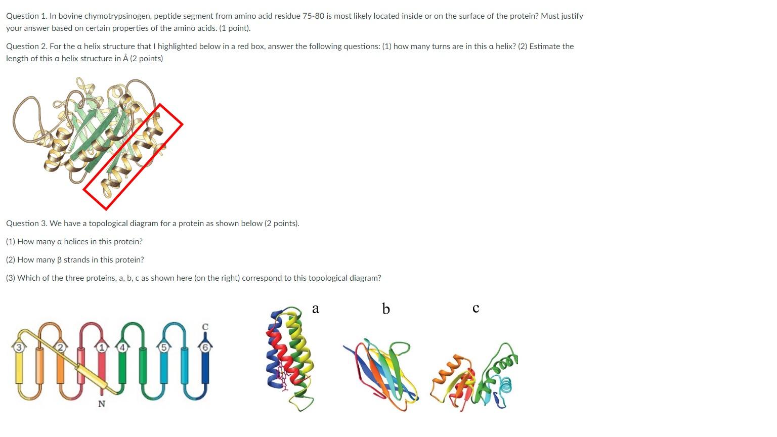 Solved Question 1. In bovine chymotrypsinogen, peptide | Chegg.com