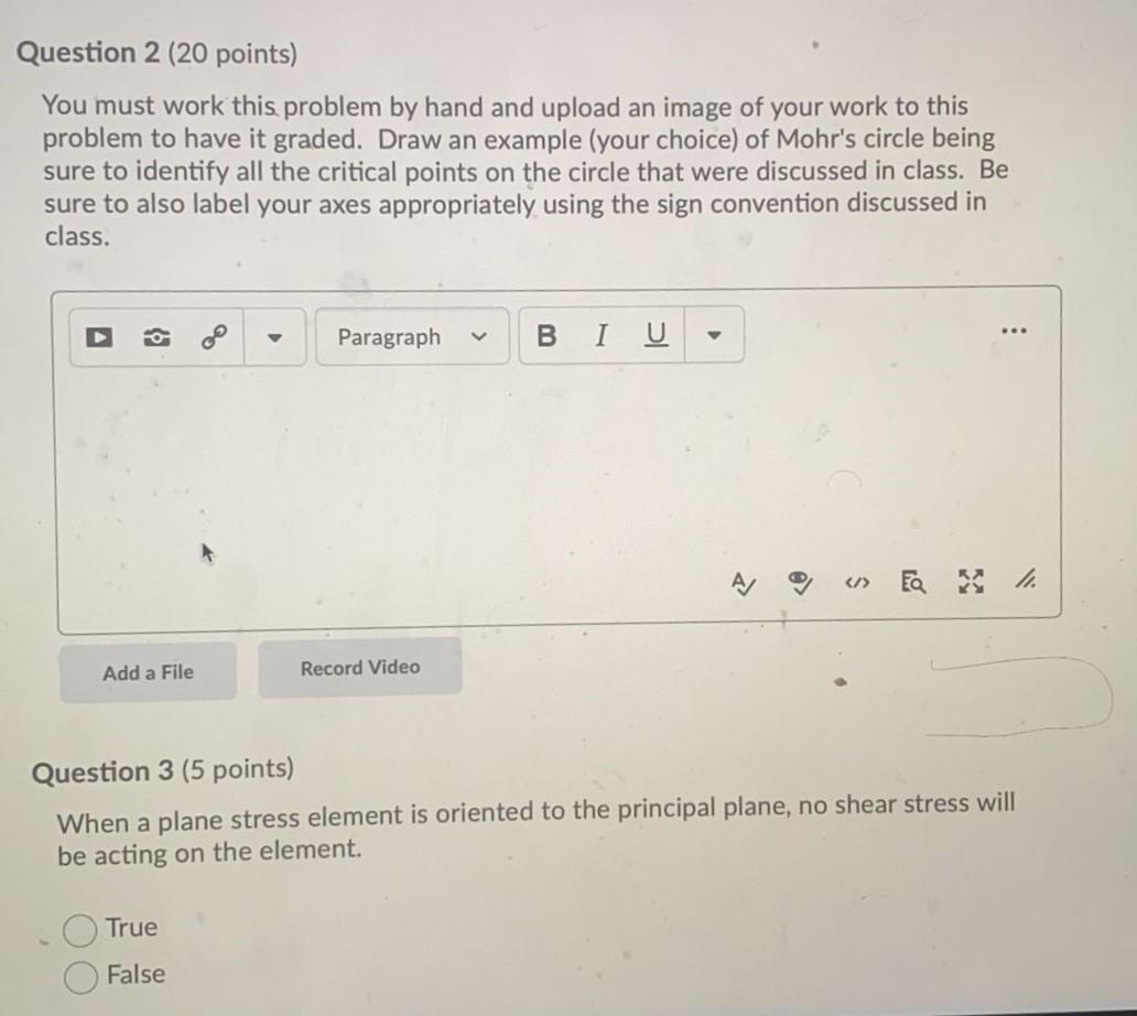 Solved Question 2 (20 points) You must work this problem by | Chegg.com