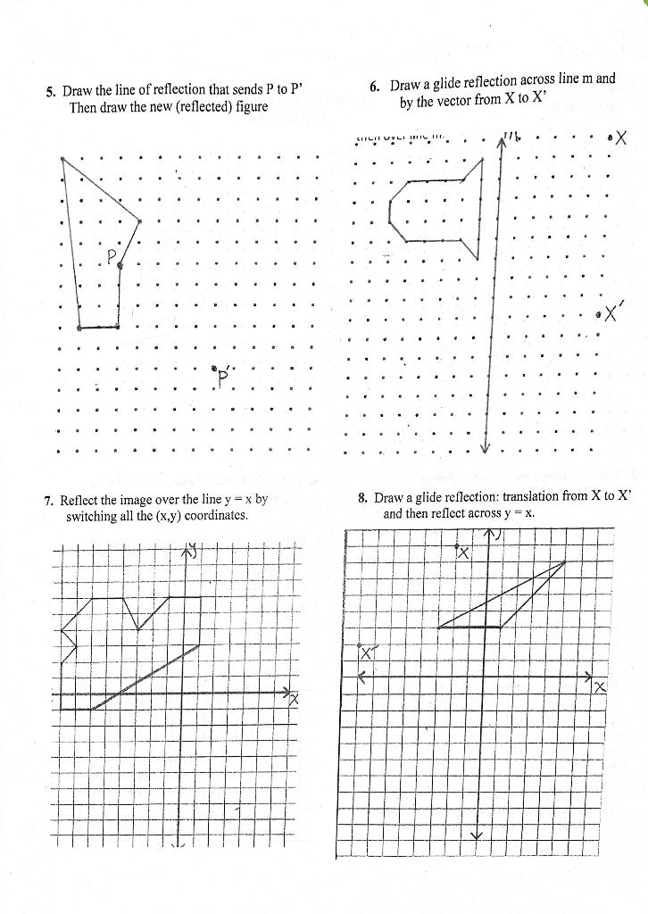 Reflections using tracing paper, Reflection in the line y=x