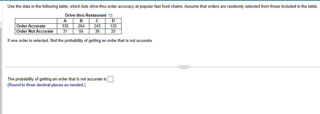 Solved If One Order Is Selected, Find The Probability Of 