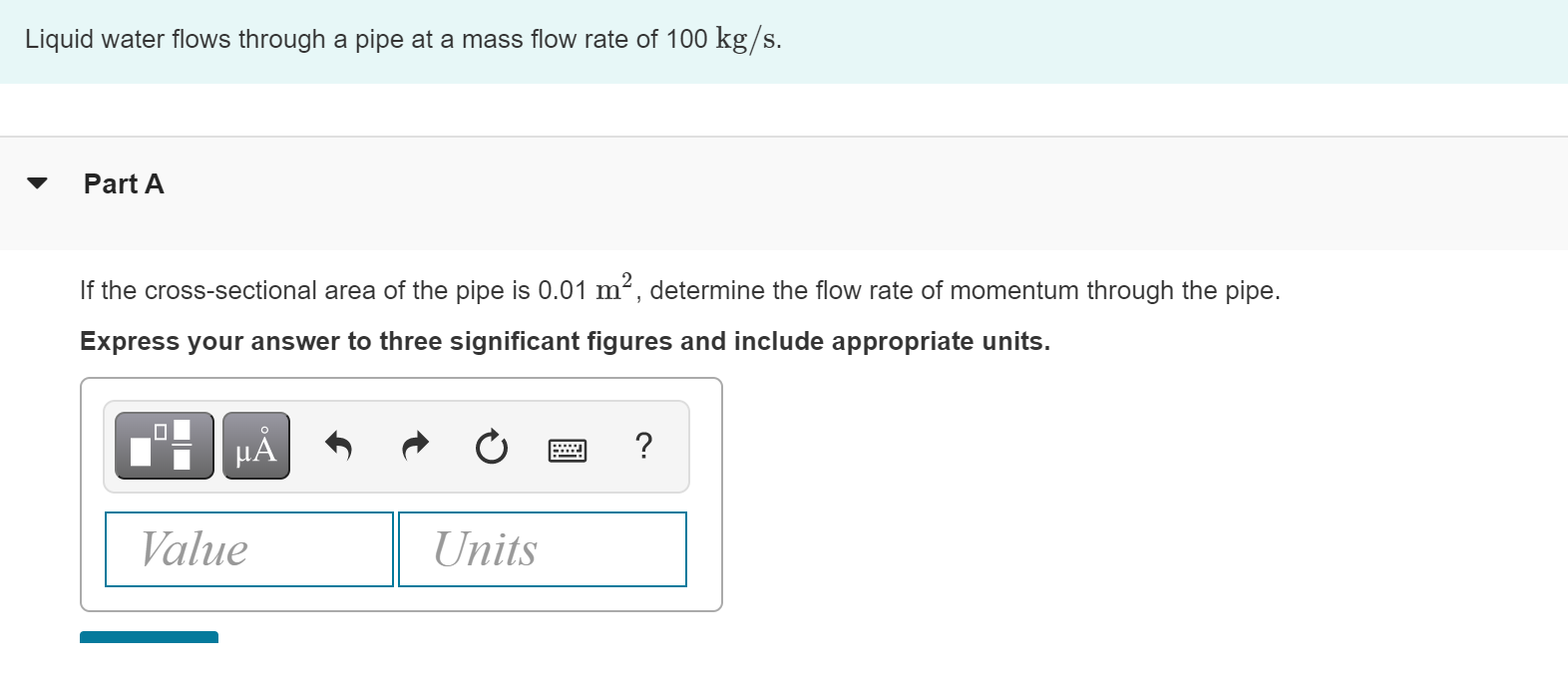Solved Liquid water flows through a pipe at a mass flow rate | Chegg.com
