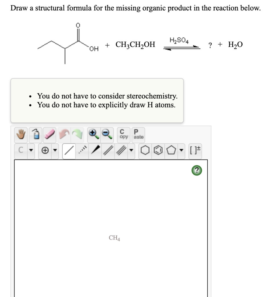 Solved Draw a structural formula for the missing organic | Chegg.com