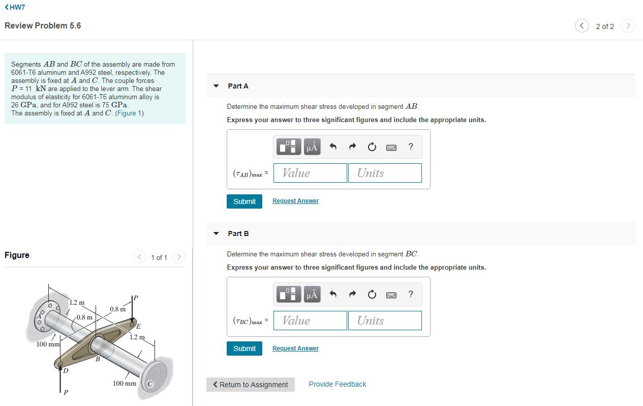 Solved Segments AB And BC Of The Assembly Are Made From | Chegg.com