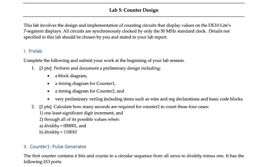 This lab involves the design and implementation of | Chegg.com