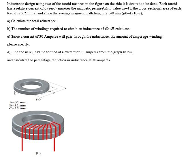 Solved Inductance design using two of the toroid nuances in | Chegg.com