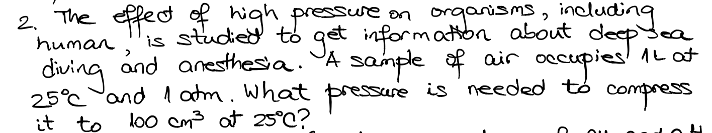 Solved 2. human The effect of high pressure an organisms | Chegg.com