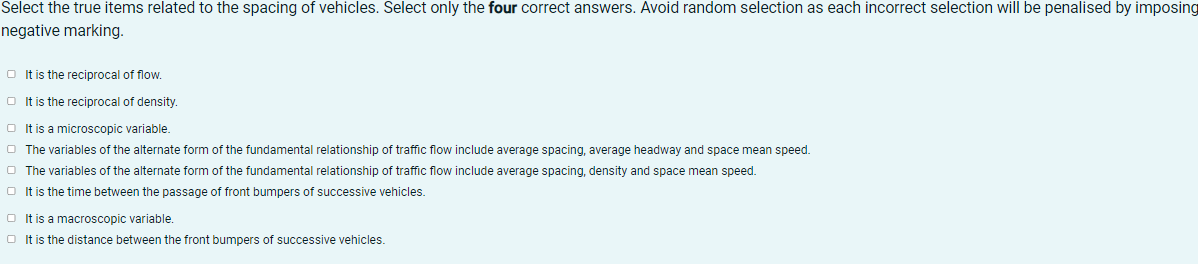 Solved Select the true items related to the spacing of | Chegg.com