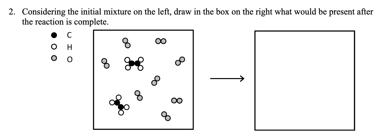 Solved 2. Considering the initial mixture on the left, draw | Chegg.com