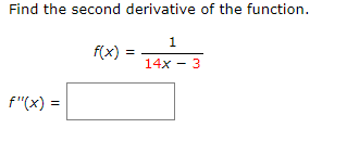 Solved Find the second derivative of the function. | Chegg.com