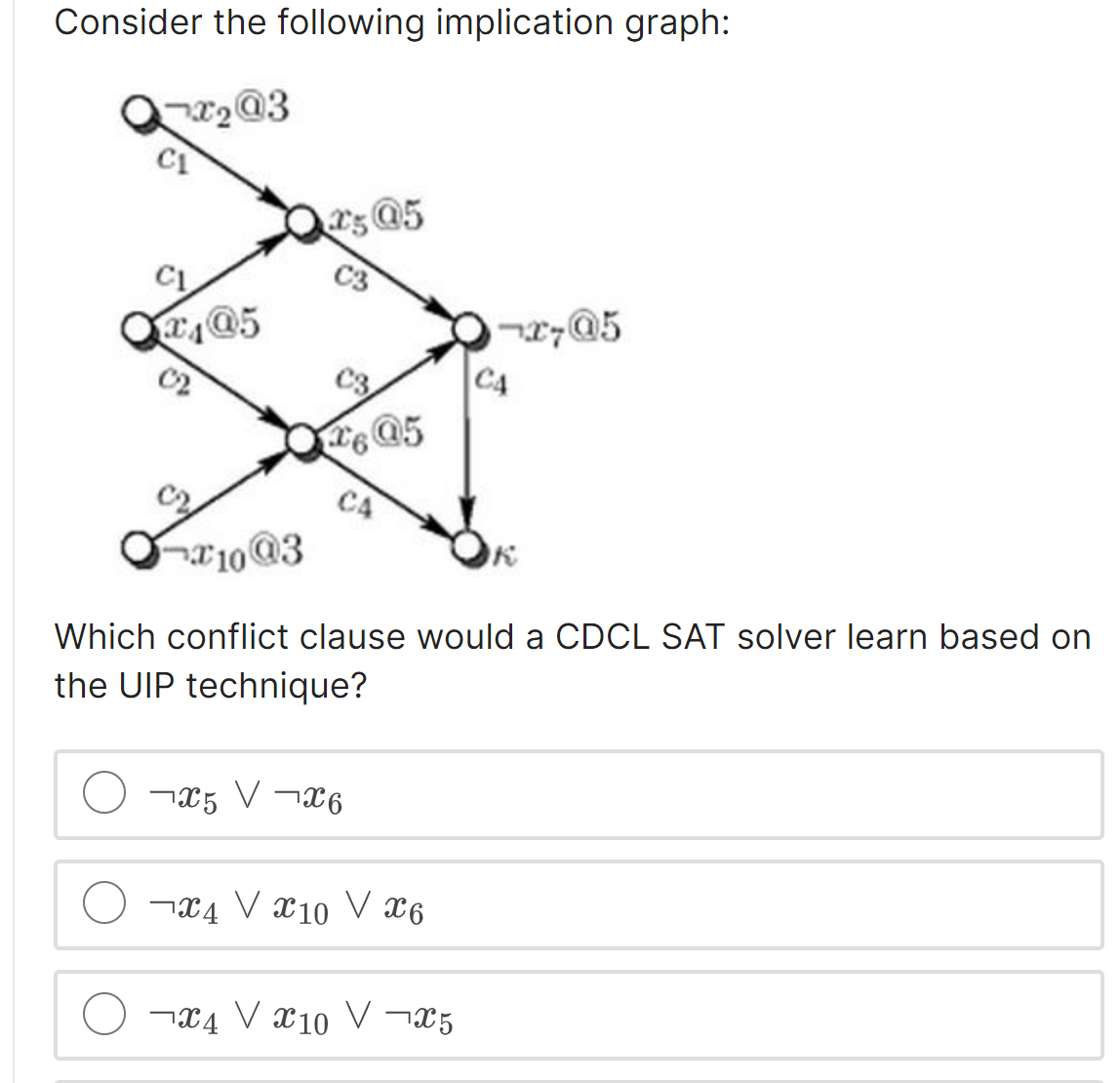 Solved Consider the following implication graph:Which | Chegg.com