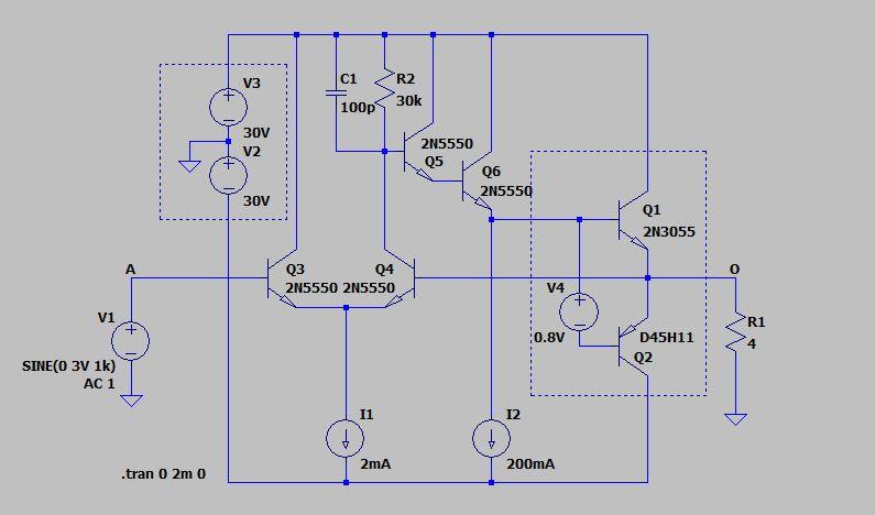 A linear amplifier with a BJT power stage is attached | Chegg.com