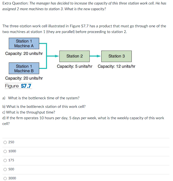 Solved The Manager Has Decided To Increase The Capacity Of | Chegg.com