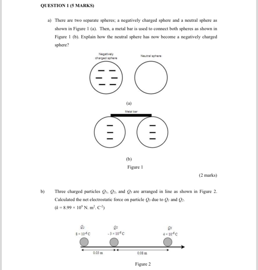 Solved a) Two charges are arranged in line as shown in | Chegg.com