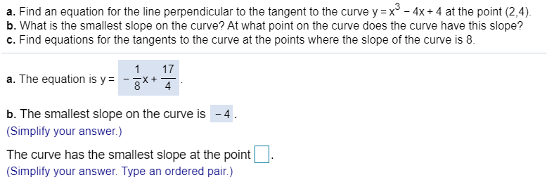 Solved a. Find an equation for the line perpendicular to the | Chegg.com