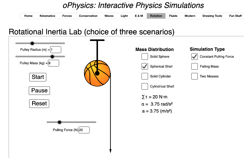 Solved oPhysics: Interactive Physics Simulations Home | Chegg.com
